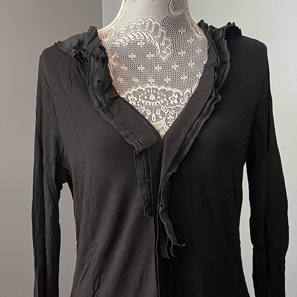 BCBG Maxazaria Ruffle Neck Tee